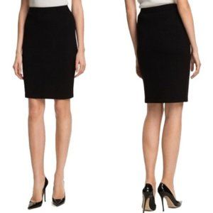 St. John Basics Santana Knit Pencil Skirt Classic Black Luxury Stretch | Size 6